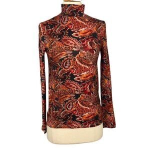 Chufy Forever Patagonia Women's Turtleneck Top Viscose Multicolor Print Size S